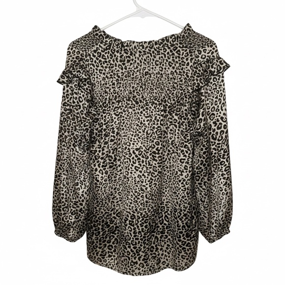 JODIFL Leopard Print Ruffle Top - Picture 3 of 4